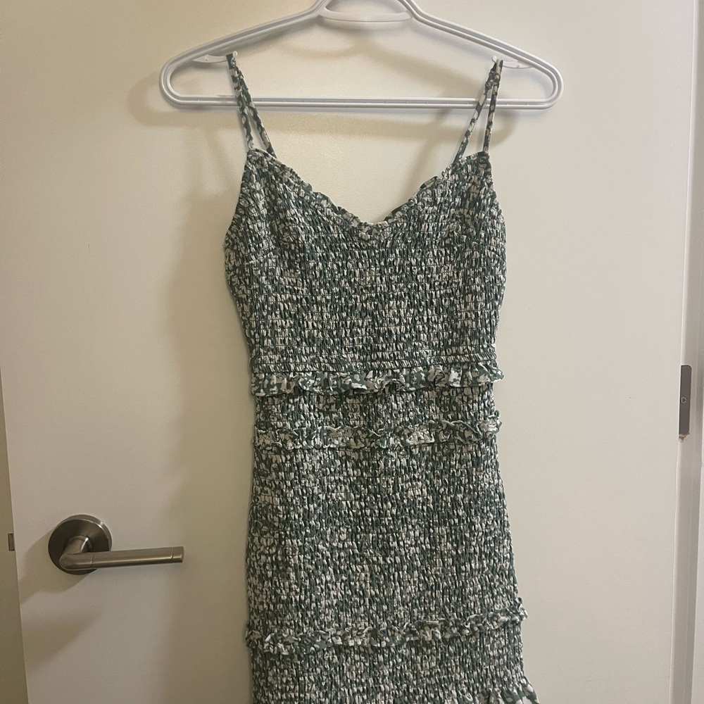 Abercrombie & Fitch Green Textured Mini Dress